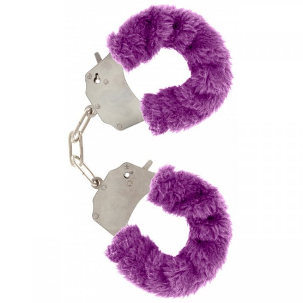 Toyjoy Furry Fun Cuffs - Plyšové kovové putá - Fialové Toyjoy Furry Fun Cuffs - Plyšové kovové putá - Fialové