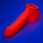 Toylie Latex Penis Sleeve Carlos 15cm Neon Orange