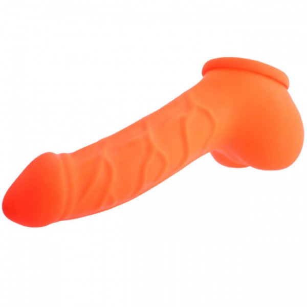 Toylie Latex Penis Sleeve Carlos 15cm Neon Orange